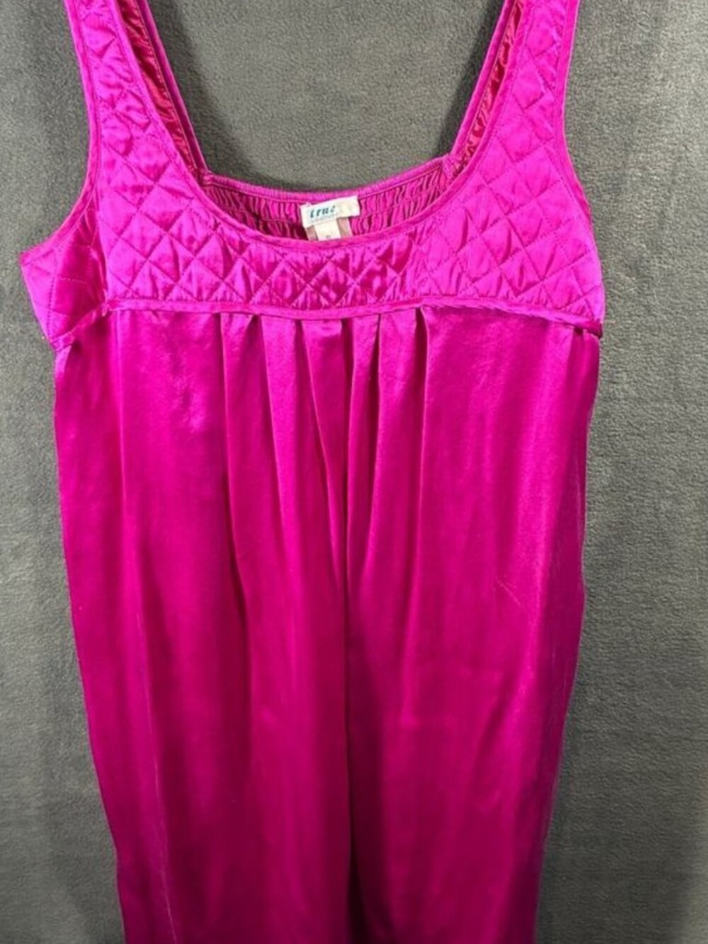 women silk babydoll slip mini‎ dress small pink quilted barbiecore fairy 70s